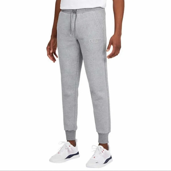 PUMA Men's Fleece Jogger Sweatpants X-Large Gray - Picture 2 of 8
